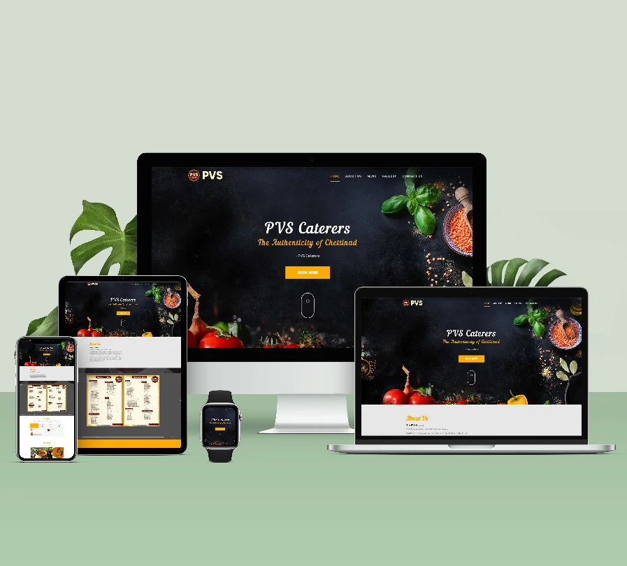 PVS Caterers website by ProRes India